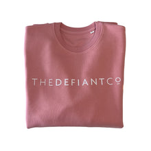 Load image into Gallery viewer, A high-quality Crewneck Sweatshirt for use in the gym and beyond! Crewnecks are absolutely indispensable basics – and this Sweatshirt is a firm favourite for its soft wearing comfort. The crewneck is a standard unisex fit and has the Famous The Defiant Co logo embossed across the chest. The colour is dusty pink.