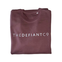 Load image into Gallery viewer, A high-quality Crewneck Sweatshirt for use in the gym and beyond! Crewnecks are absolutely indispensable basics – and this Sweatshirt is a firm favourite for its soft wearing comfort. The crewneck is a standard unisex fit and has the Famous The Defiant Co logo embossed across the chest. The colour is dusty burgundy.