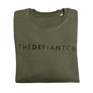 A high-quality Crewneck Sweatshirt for use in the gym and beyond! Crewnecks are absolutely indispensable basics – and this Sweatshirt is a firm favourite for its soft wearing comfort. The crewneck is a standard unisex fit and has the Famous The Defiant Co logo embossed across the chest. The colour is mid heather khaki.