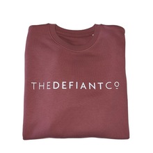 Load image into Gallery viewer, A high-quality Crewneck Sweatshirt for use in the gym and beyond! Crewnecks are absolutely indispensable basics – and this Sweatshirt is a firm favourite for its soft wearing comfort. The crewneck is a standard unisex fit and has the Famous The Defiant Co logo embossed across the chest. The colour is mauve.