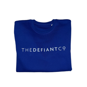 A high-quality Crewneck Sweatshirt for use in the gym and beyond! Crewnecks are absolutely indispensable basics – and this Sweatshirt is a firm favourite for its soft wearing comfort. The crewneck is a standard unisex fit and has the Famous The Defiant Co logo embossed across the chest. The colour is worker blue.