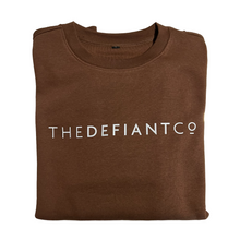 Load image into Gallery viewer, A high-quality Crewneck Sweatshirt for use in the gym and beyond! Crewnecks are absolutely indispensable basics – and this Sweatshirt is a firm favourite for its soft wearing comfort. The crewneck is a standard unisex fit and has the Famous The Defiant Co logo embossed across the chest. The colour is bark.