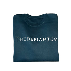 A high-quality Crewneck Sweatshirt for use in the gym and beyond! Crewnecks are absolutely indispensable basics – and this Sweatshirt is a firm favourite for its soft wearing comfort. The crewneck is a standard unisex fit and has the Famous The Defiant Co logo embossed across the chest. The colour is blue green.