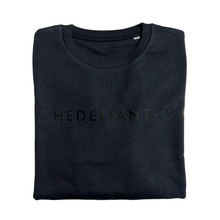Load image into Gallery viewer, A high-quality Crewneck Sweatshirt for use in the gym and beyond! Crewnecks are absolutely indispensable basics – and this Sweatshirt is a firm favourite for its soft wearing comfort. The crewneck is a standard unisex fit and has the Famous The Defiant Co logo embossed across the chest. The colour is India ink grey.